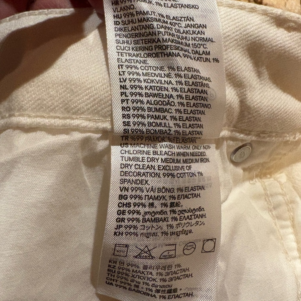 H&M HIGH RISE SLIM STRAIGHT ANKLE JEANS OFF WHITE size 10 NWOT - Picture 10 of 14
